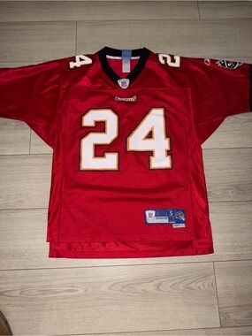 Reebok Red NFL Equipment V-Neck Jersey with Black Trim